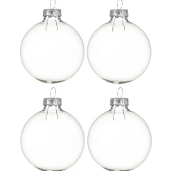 Decoris kerstballen - 8x - transparant - D7 cm - glas