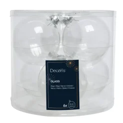 Decoris kerstballen - 6x - transparant parelmoer - D8 cm - glas