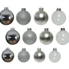 Decoris Kerstballen - 42x - zilver - 5-6-7 cm - glas