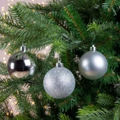 Decoris kerstballen - 30x st - zilver - D6 cm