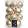 Decoris kerstballen - 16x stuks - glas - champagne - 8 cm