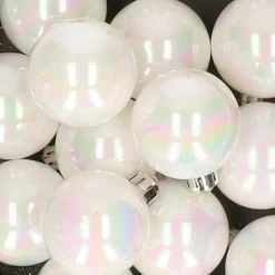 Decoris Kerstballen - 16x st - wit parelmoer - D4 cm - kunststof