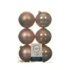 Decoris Kerstballen - 6x st - toffee bruin - D8 cm - kunststof