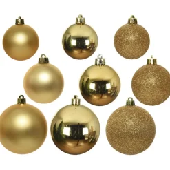 Decoris Kerstballen - 26x st - goud - 6-8-10 cm