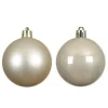 Decoris kerstballen - 6x st - champagne - 8 cm - kunststof