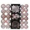 Decoris kerstballen en ornamenten - 40x - kunststof - lichtroze - mix
