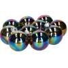Decoris Kerstballen set - 10x st - glas - zwart/parelmoer - 6 cm