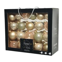 Decoris Kerstballen set - 42x - parel - glas - 5 tot 7 cm