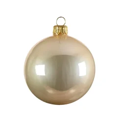 Decoris Kerstballen set - 6x stuks - parel/champagne - 6 cm