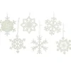Decoris Kersthangers - 10 cm - sneeuwvlokken - wit - 6 stuks
