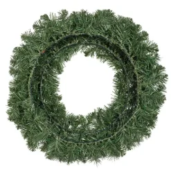Decoris Kerstkrans - groen - warm verlichting - timer - 60 cm