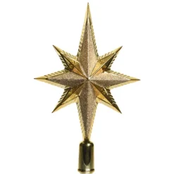 Decoris kerstpiek ster - goud - kunststof - 25,5 cm