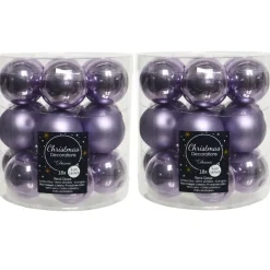 Decoris Kleine kerstballen - 18x - lila paars - D4 cm - glas