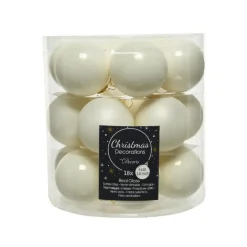 Decoris Kleine kerstballen - 18x - wol wit - D4 cm - glas