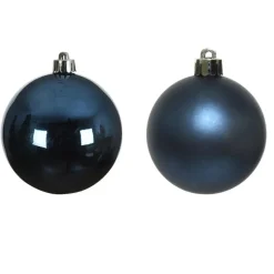 Decoris Kleine kerstballen - 18x - donkerblauw - D4 cm - glas