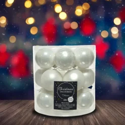 Decoris Kleine kerstballen - 18x - wit - D4 cm - glas