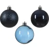 Decoris kunststof kerstballen - 25x stuks - 8 cm -donkerblauw