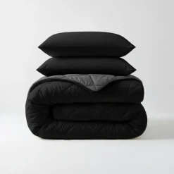 Dekbed zonder Overtrek Diamond 200x200 – Met Kussenslopen – Wasbaar – Zwart