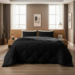 Dekbed zonder Overtrek Diamond 200x200 – Met Kussenslopen – Wasbaar – Zwart