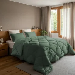 Dekbed zonder Overtrek Diamond 240x200 – Incl. Kussenslopen – Wasbaar – Groen