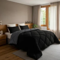 Dekbed zonder Overtrek Diamond 240x200 – Incl. Kussenslopen – Wasbaar – Zwart