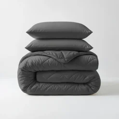 Dekbed zonder Overtrek Diamond 240x200 – Met Kussenslopen – Wasbaar – Antraciet