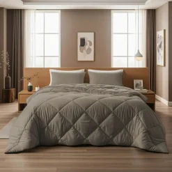 Dekbed zonder Overtrek Diamond 200x200 – Incl. Kussenslopen – Wasbaar – Taupe