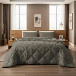 Dekbed zonder Overtrek Diamond 240x200 – Incl. Kussenslopen – Wasbaar – Kaki