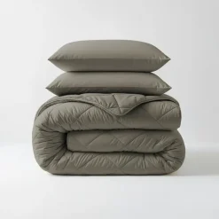 Dekbed zonder Overtrek Diamond 140x200 – Incl. Kussenslopen – Wasbaar – Kaki