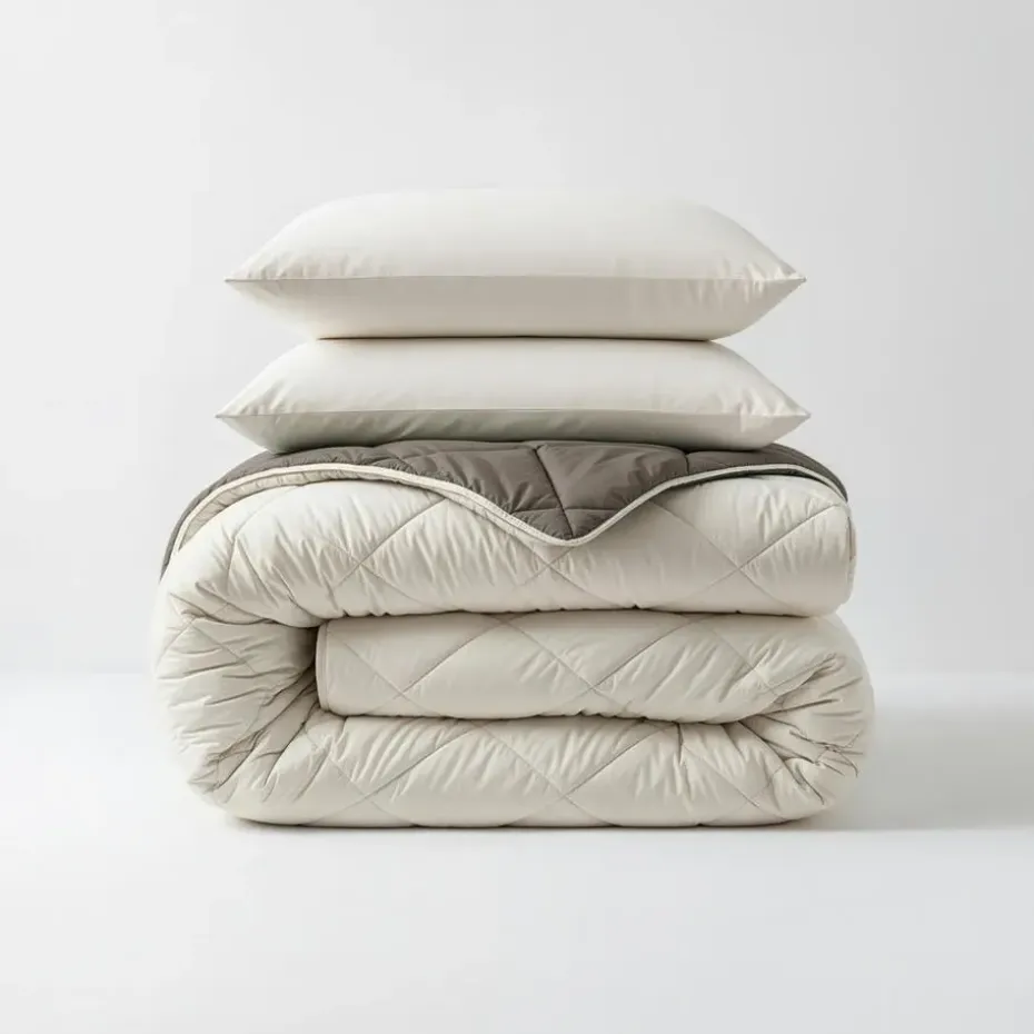 Dekbed zonder Overtrek Diamond 140x200 – Met Kussenslopen – Wasbaar – Crème/Kaki