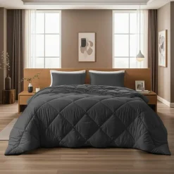 Dekbed zonder Overtrek Diamond 140x200 – Met Kussenslopen – Wasbaar – Antraciet