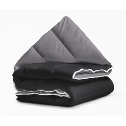 Dekbed zonder Overtrek 200x200 – Incl. Kussenslopen – Wasbaar – Zwart/Antraciet