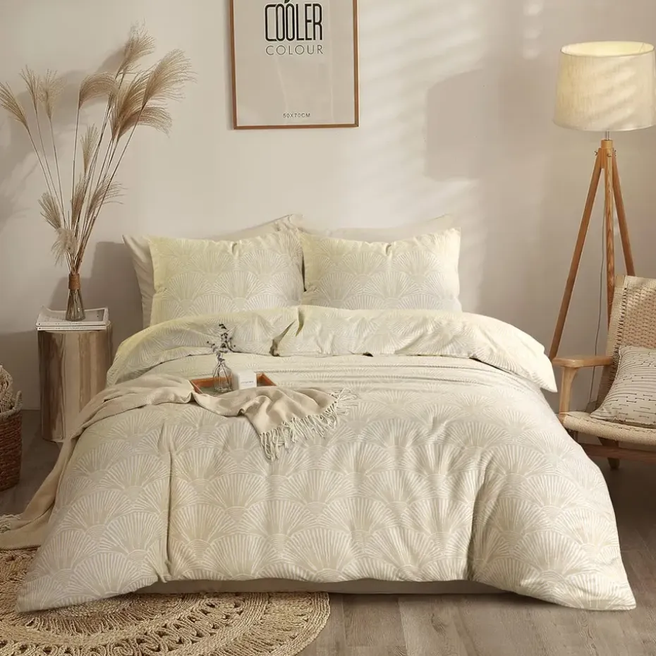 Dekbedovertrek Adam - zand - 140x200/220 cm