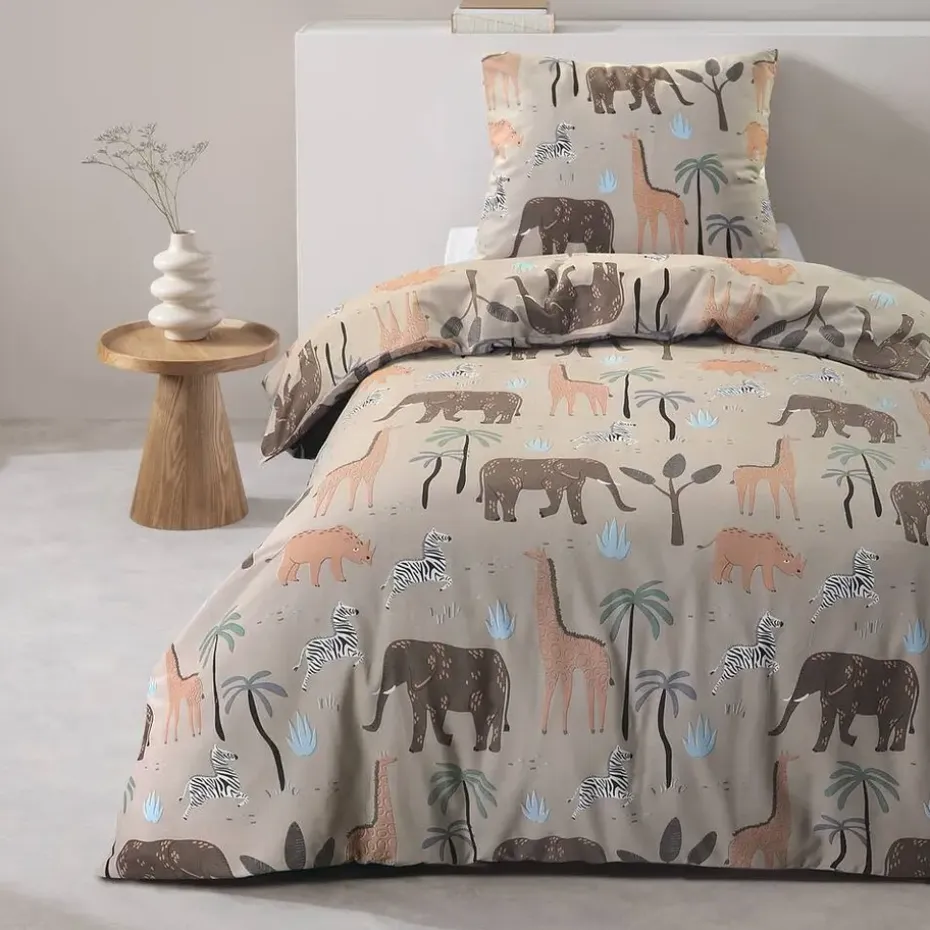 Dekbedovertrek Benji - zand - 140x200 cm