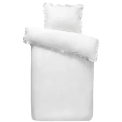 Dekbedovertrek Cato effen - wit - 140x200/220 cm