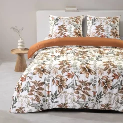 Dekbedovertrek Celina - wit/terra - 240x220 cm
