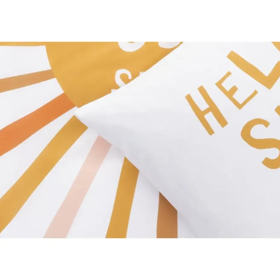 Dekbedovertrek Ella - wit/oker - 140x200 cm