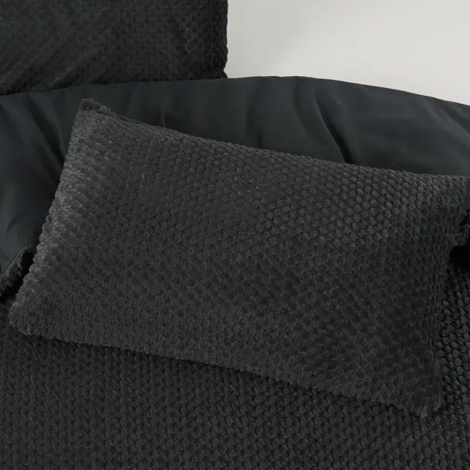 Dekbedovertrek Fur Teddy 200x220 – Fluweelzacht & Knus Design – Antraciet