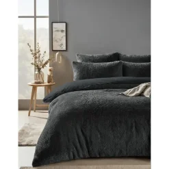 Dekbedovertrek Fur Teddy 200x220 – Fluweelzacht & Knus Design – Antraciet
