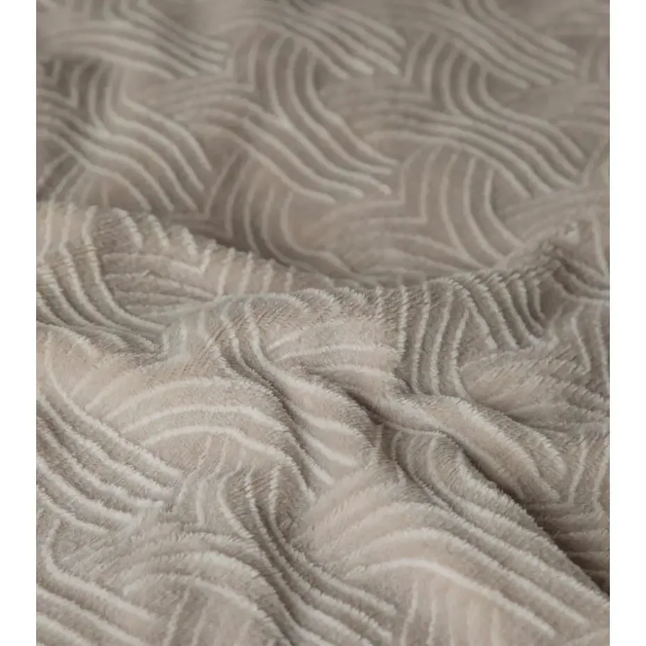 Dekbedovertrek Japandi 240x220 – Flanel Fleece – Zacht & Warm – Taupe