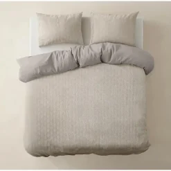 Dekbedovertrek Japandi 200x220 – Flanel Fleece – Zacht & Warm – Beige