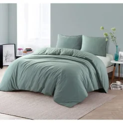 Dekbedovertrek Jorrit effen - groen - 140x200/220 cm