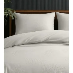 Dekbedovertrek Leaves 200x200 – Fluweelzacht Uni Design – Crème