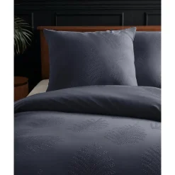 Dekbedovertrek Leaves 240x220 – Fluweelzacht Uni Design – Antraciet