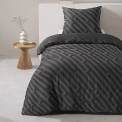 Dekbedovertrek Lissabon - zwart - 140x200/220 cm