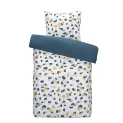 Dekbedovertrek Liv - wit/blauw - 140x200 cm