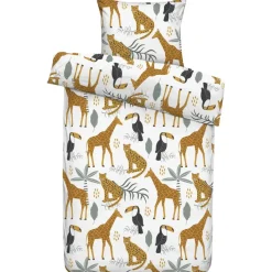 Dekbedovertrek Loet - wit/oranje - 140x200/220 cm