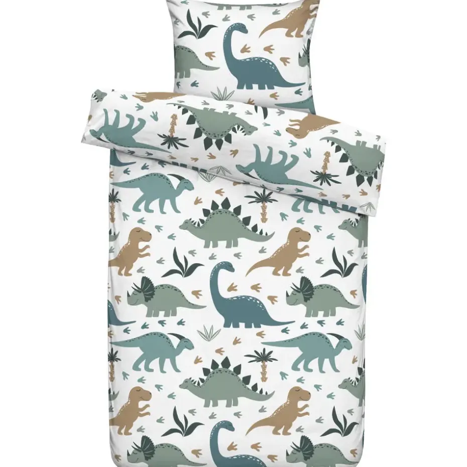 Dekbedovertrek Luut - wit/groen - 140x200/220 cm