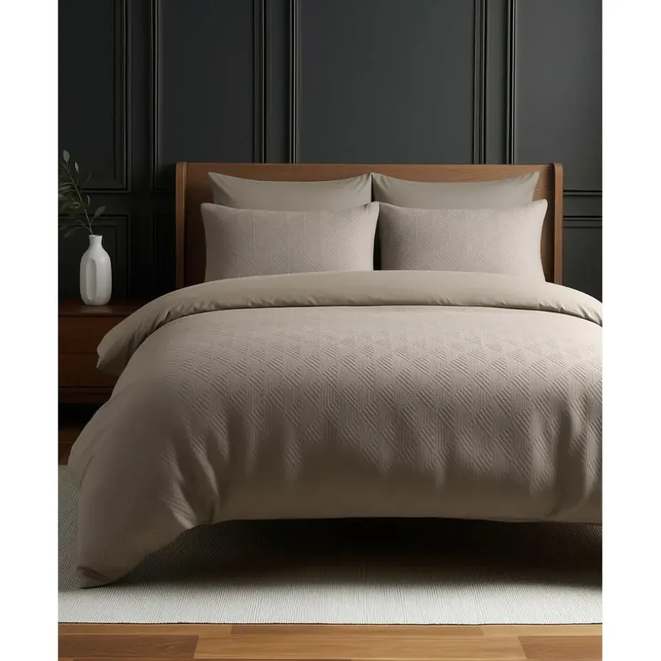 Dekbedovertrek Milano 140x200 – Fluweelzacht Uni Design – Taupe