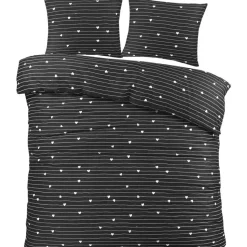 Dekbedovertrek Milou - zwart/wit - 200x220 cm
